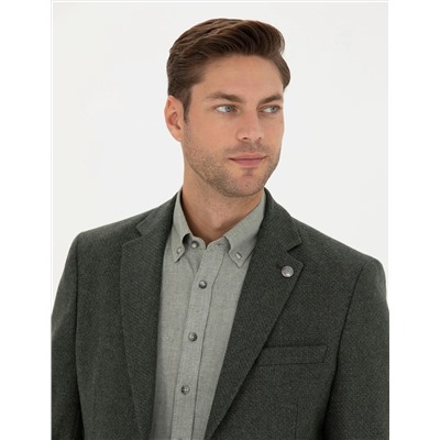 Haki Slim Fit Ceket