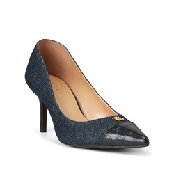 Lanette Cap-Toe Denim Pump