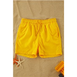 TRENDYOLKIDS Sarı Erkek Çocuk Basic Dokuma Deniz Şortu TKDSS25DS00002