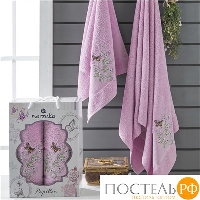 10169 Комп. Пол. MERZUKA махр. в короб. (50x90/1)(70х140/1) 2 шт.PAPILLON сиреневый