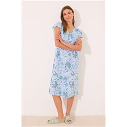 Camisón midi 100% algodón estampado flores