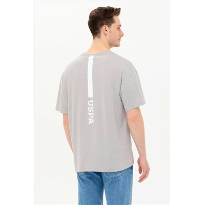 Erkek Gri Oversize Bisiklet Yaka Tişört