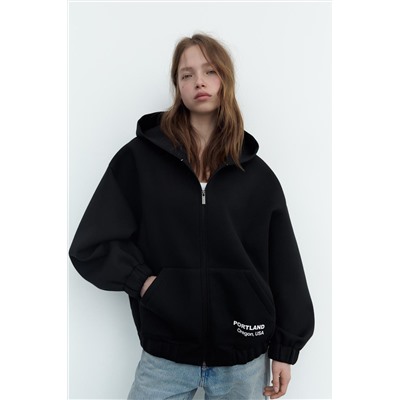 SCUBA-EFFECT BOMBER HOODIE
