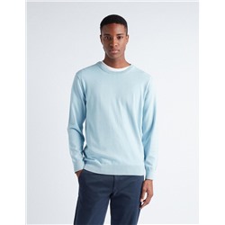 Knitted Jumper, Men, Light Blue