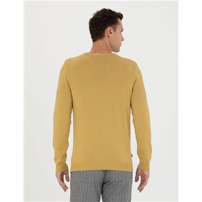 Yeşil Slim Fit Basic Kazak