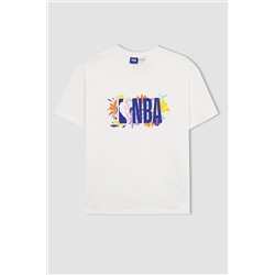 Defacto Fit Nba Lisanslı Oversize Fit Bisiklet Yaka Sporcu Kısa Kollu %100 Pamuk Tişört A1328AX23SM