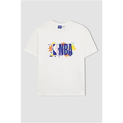 Defacto Fit Nba Lisanslı Oversize Fit Bisiklet Yaka Sporcu Kısa Kollu %100 Pamuk Tişört A1328AX23SM