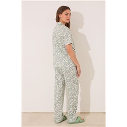 Pijama camisero largo 100% algodón flores