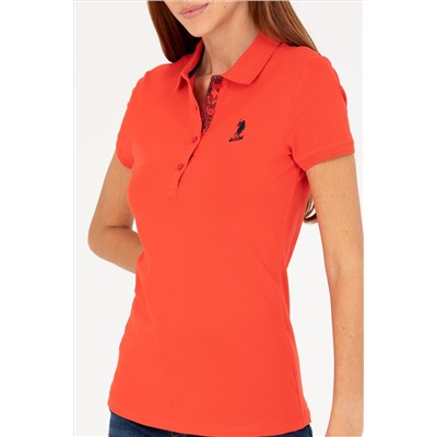 Kadın Kırmızı Basic Polo Yaka Tişört