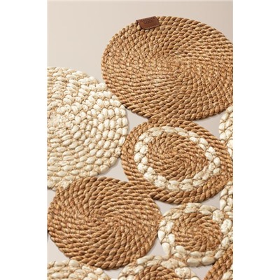 Alsace Yuvarlak Eklemeli Kilim - Naturel/Krem - 120 cm