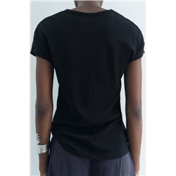 LINEN AND COTTON BLEND T-SHIRT