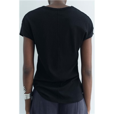 LINEN AND COTTON BLEND T-SHIRT