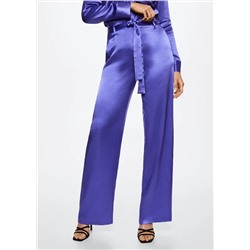 Pantalón satinado lazo -  Mujer | MANGO OUTLET Melilla