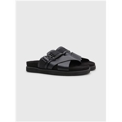 TOMMY HILFIGER CLEATED LEATHER SANDAL