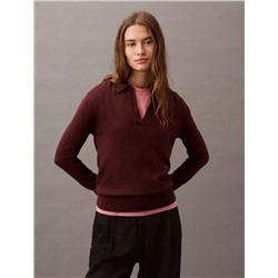 Extra Fine Merino Blend Polo Sweater