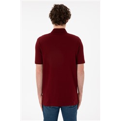 Erkek Regular Fit Polo Yaka Bordo Basic Tişört