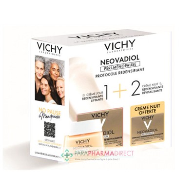 Vichy Neovadiol Crème Jour Redensifiante Liftante Péri-Ménopause Peau Normale à Mixte 50ml + Crème de Nuit 15ml OFFERTE Coffret Protocole Redensifiant