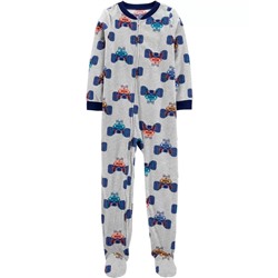 Carter's | Kid 1-Piece Monster Truck Fleece Footie PJs