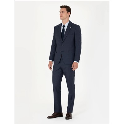 %100 Yün Lacivert Slim Fit Takım Elbise