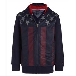 Tommy Hilfiger Big Boys Mesh Flag Graphic Hoodie