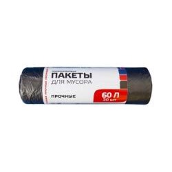Пакет мусорный 60л 30шт 4,4гр (УП/Виконт) 55х67см 6мкм ПНД (50ту)