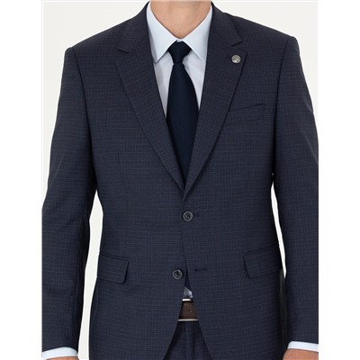 %100 Yün Lacivert Slim Fit Takım Elbise