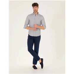 Antrasit Slim Fit Uzun Kollu Gömlek