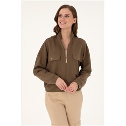 Kadın Haki Sweatshirt