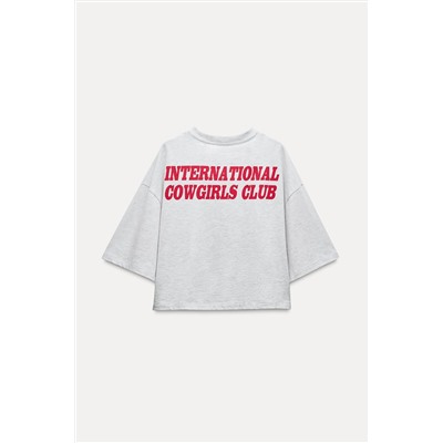 T-SHIRT WITH SLOGAN