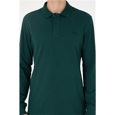 Erkek Koyu Yeşil Basic Sweatshirt