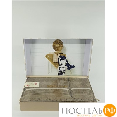 H2S783KBEJ Набор полотенец Tivolyo Home NATURAL SLIM тёмно-бежевый 2 предмета