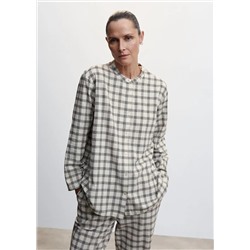 Camisa pijama cuadros franela -  Mujer | MANGO OUTLET Melilla