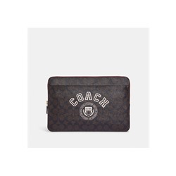 Laptop Sleeve In Signature Canvas With Coach Varsity