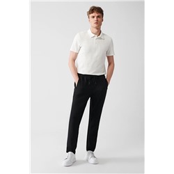Avva Erkek Siyah Beli Lastikli Bağcıklı Dokuma Esnek Relaxed Fit Rahat Kesim Jogger Pantolon A31y3022 A31Y3022