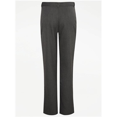 Boys Grey Regular Leg School Trousers 2 Pack