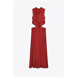 SATIN MIDI DRESS WITH CUT-OUT DETAIL