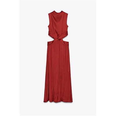 SATIN MIDI DRESS WITH CUT-OUT DETAIL