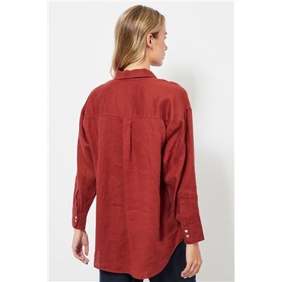 Camisa de lino - Burdeos