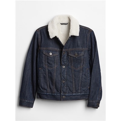 Kids Sherpa-Lined Denim Jacket