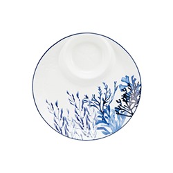 Блюдо, 32 см, керамика К, белое, круглое, Синие кораллы, Blue Coral, 63292