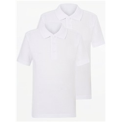 Short Sleeve Slim Fit School Polo Shirts 2 Pack
