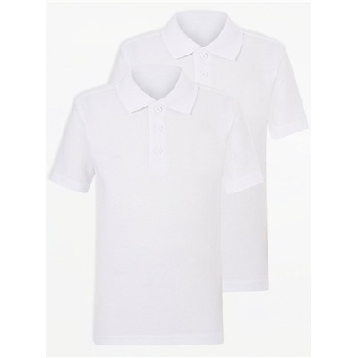 Short Sleeve Slim Fit School Polo Shirts 2 Pack