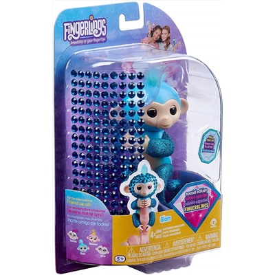 WowWee Fingerlings Monkeys - Fingerblings - Sparkle (White/Silver) - Friendly Interactive Toy