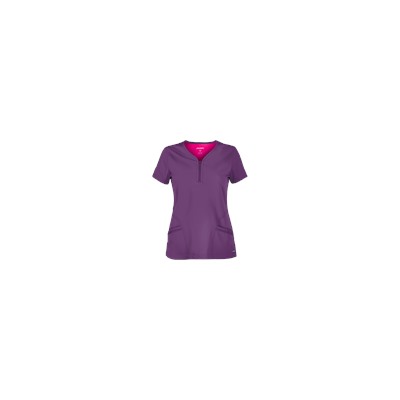 Jockey Scrubs Modern Notch Neck Zipper Top