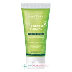 BeauTerra Gel Douche Surgras - Verveine Citron 100 mL - Format Voyage