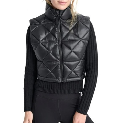 DKNY Quilted Puffer Cropped Vest