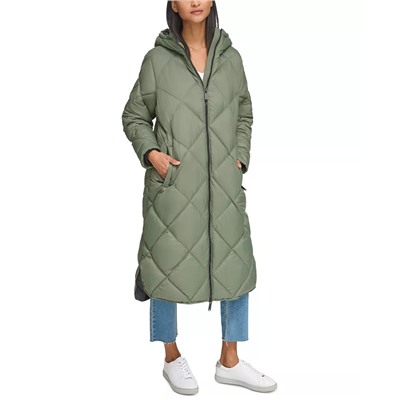 CALVIN KLEIN JEANS Women's Cire Drama Hooded Longline Puffer Jacket