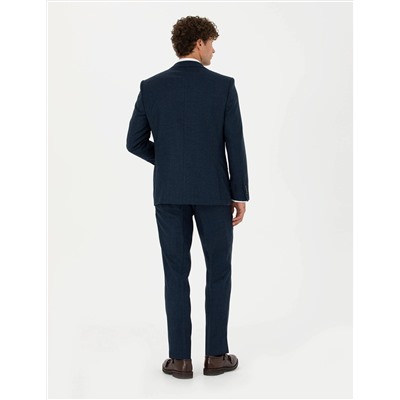 %100 Yün Lacivert Slim Fit Takım Elbise
