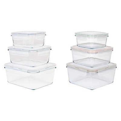 ERNESTO® Glas-Frischhaltedosen, 3-teilig