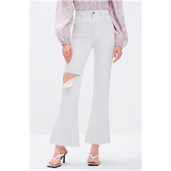 Vaquero bootcut de tiro alto Blanco